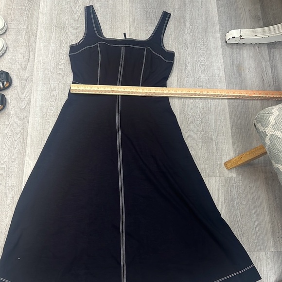 SOLD!!!LOFT Black Fit & Flare Midi Dress with Contrast Stitching – Size 8 - Picture 8 of 12